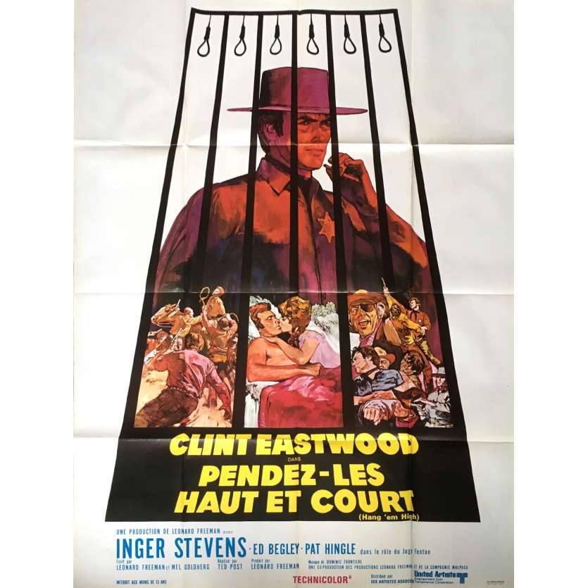 HANG'EM HIGH French Movie Poster 47x63 - 1968 - ted Post, Clint Eastwood