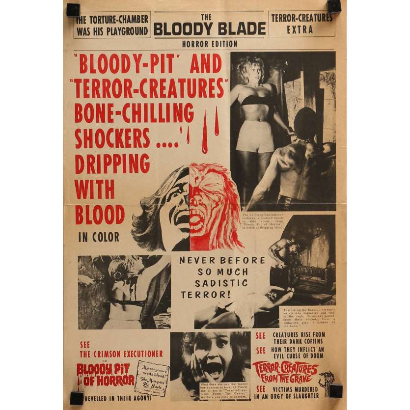 BLOODY PIT OF HORROR Original Herald - 1965 - Massimo Pupillo