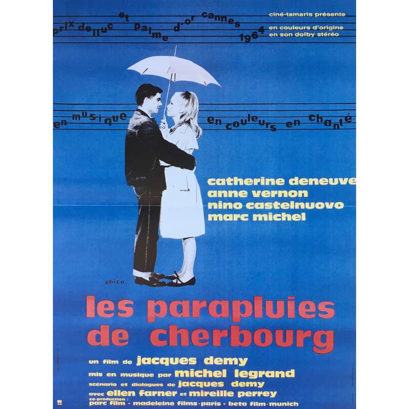 THE UMBRELLAS OF CHERBOURG Movie Poster 15x21 in. - R2003 - Jacques Demy, Catherine Deneuve