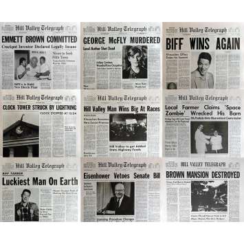 BACK TO THE FUTURE Newspaper replicas lot of 11 ! Accurate ! BACK TO THE FUTURE Newspaper replicas lot of 11 ! Accurate !