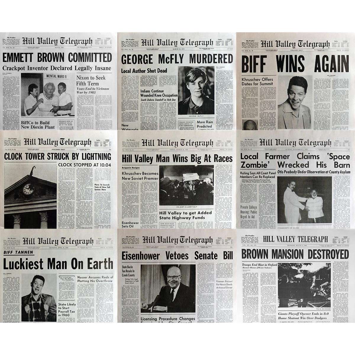 Collection complète des journaux de Retour vers le Futur