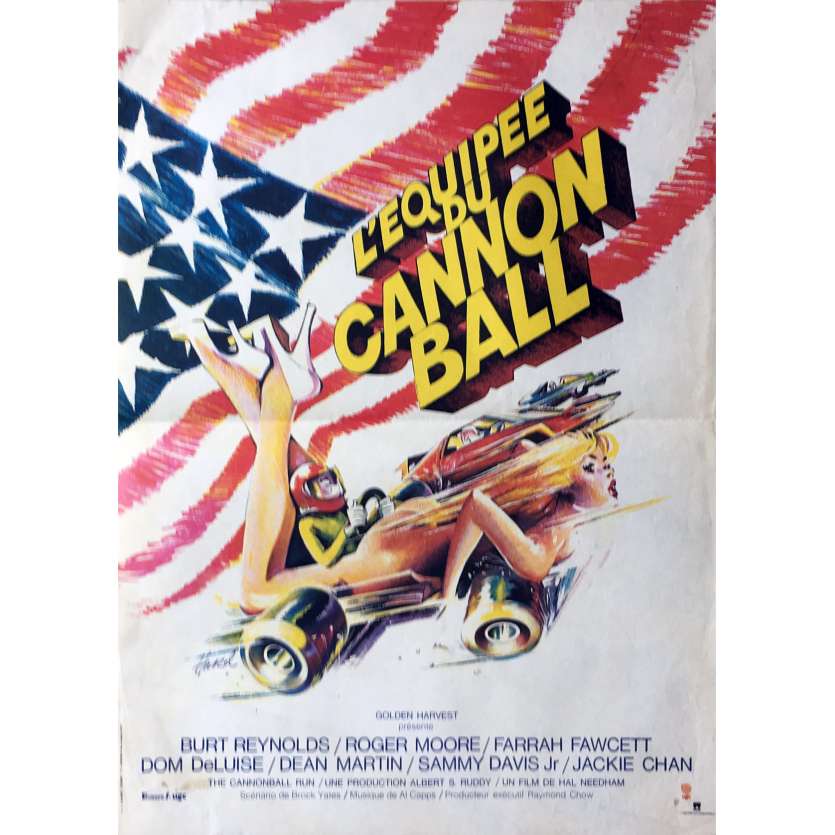 CANNONBALL French Movie Poster 15x21 '81 Burt Reynolds, Roger Moore