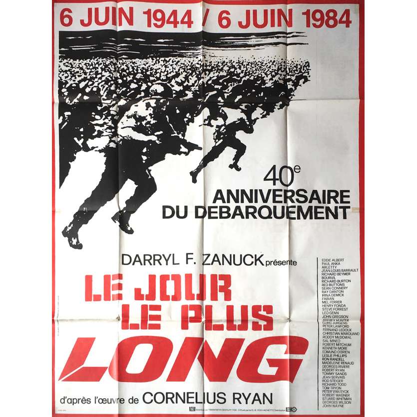 LE JOUR LE PLUS LONG Affiche de film  120x160 cm - R1984 - John Wayne, Dean Martin, Ken Annakin
