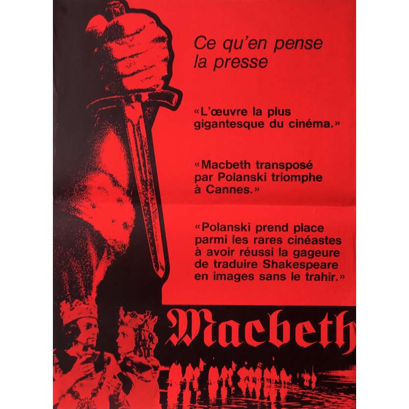 MACBETH Affiche de film 40x60 cm - 1971 - Jon Finch, Roman Polanski