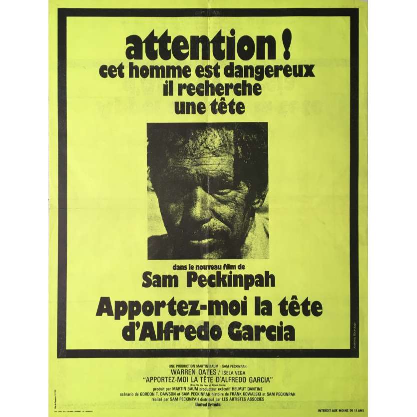 BRING ME THE HEAD OF ALFREDO GARCIA Movie Poster 23x32 in.  -  1974 - Sam Peckinpah, Warren Oates