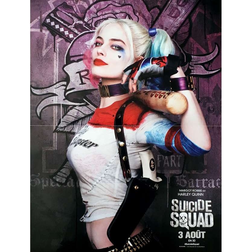 SUICIDE SQUAD Affiche de film Harley Quinn 40x60 cm - 2016 - Margot Robbie, David Ayer