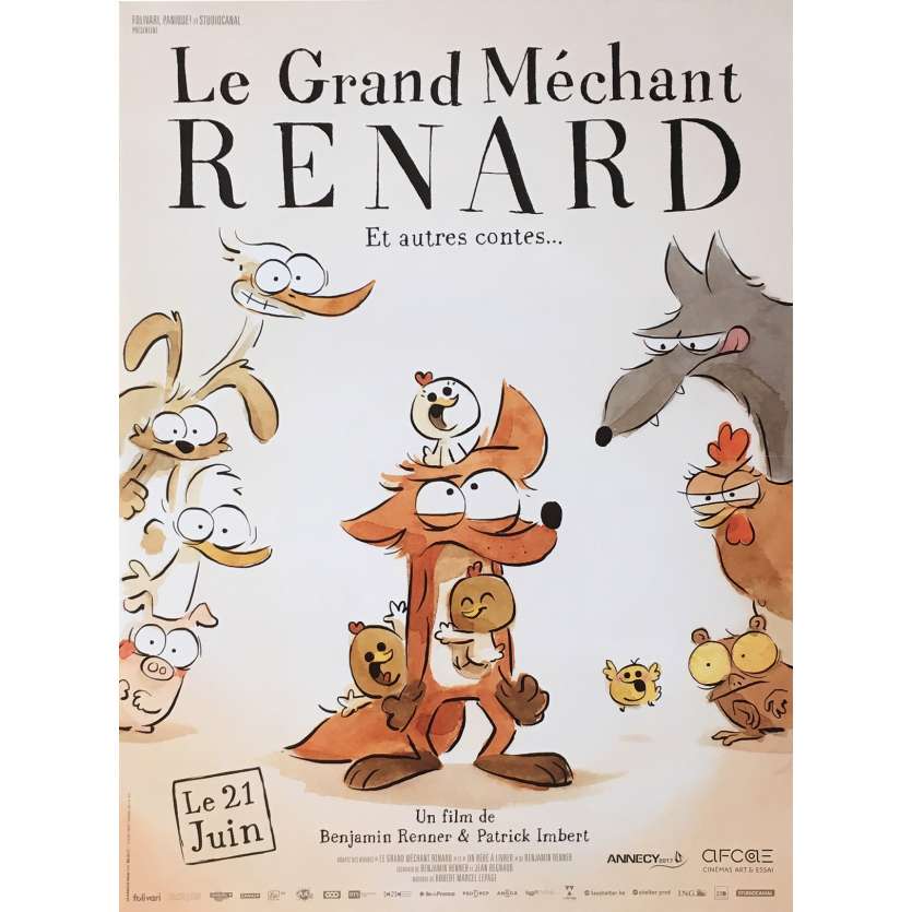 LE GRAND MECHANT RENARD Movie Poster 15x21 in. - 2017 - Patrick Imbert, Jean Regnaud