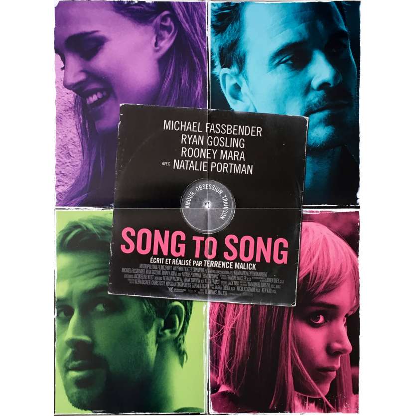 SONG TO SONG Movie Poster 15x21 in.  -  2017 - Terrence Malick, Ryan Gosling