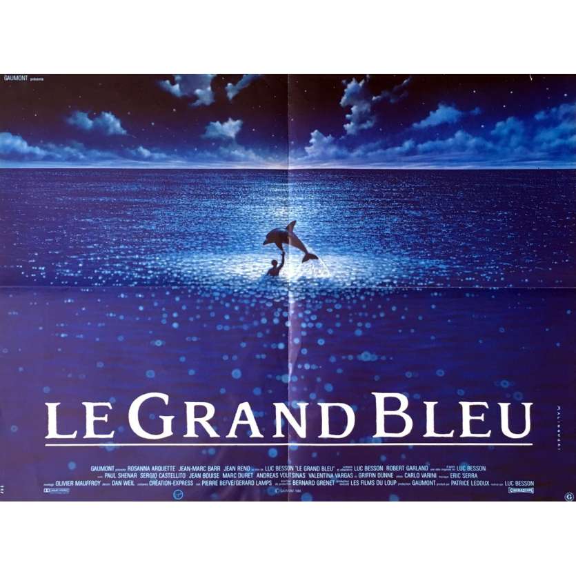 LE GRAND BLEU Affiche de film 60x80 cm -  1998 - Jean Reno, Luc Besson