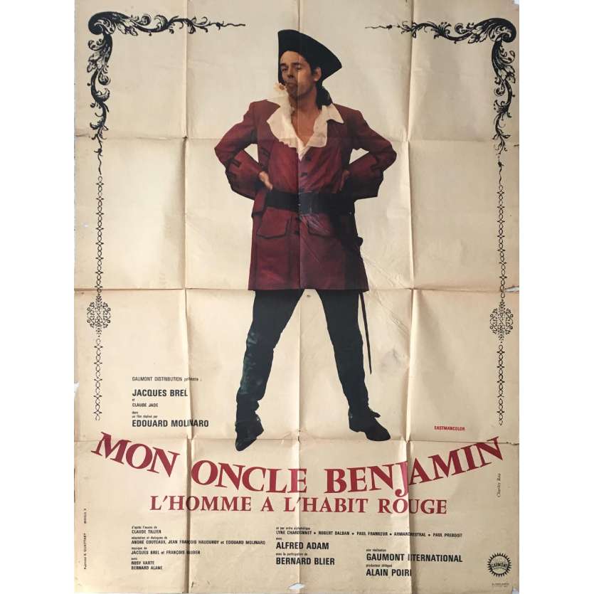 MON ONCLE BENJAMIN Affiche de film 120x160 cm - 1969 - Jacques Brel, Edouard Molinaro