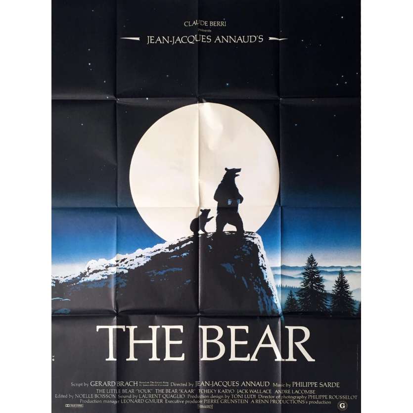THE BEAR Movie Poster 47x63 in.  - V.O 1988 - Jean-Jacques Annaud, Tchéky Karyo