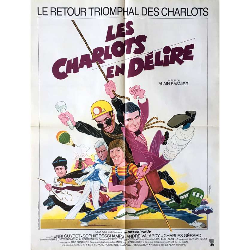 FOUR CHARLOTS MUSKETEERS Movie Poster 23x32 in. - 1974 - André Hunebelle, Les Charlots