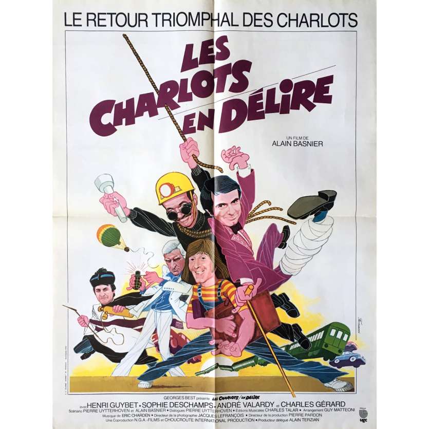 FOUR CHARLOTS MUSKETEERS Movie Poster 23x32 in.  -  1974 - André Hunebelle, Les Charlots