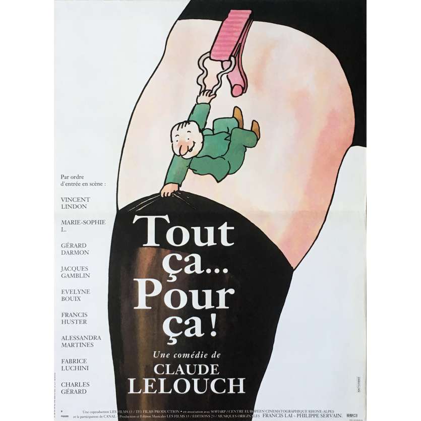 TOUT ÇA POUR ÇA Movie Poster 15x21 in.  -  1993 - Claude Lelouch, Francis Huster