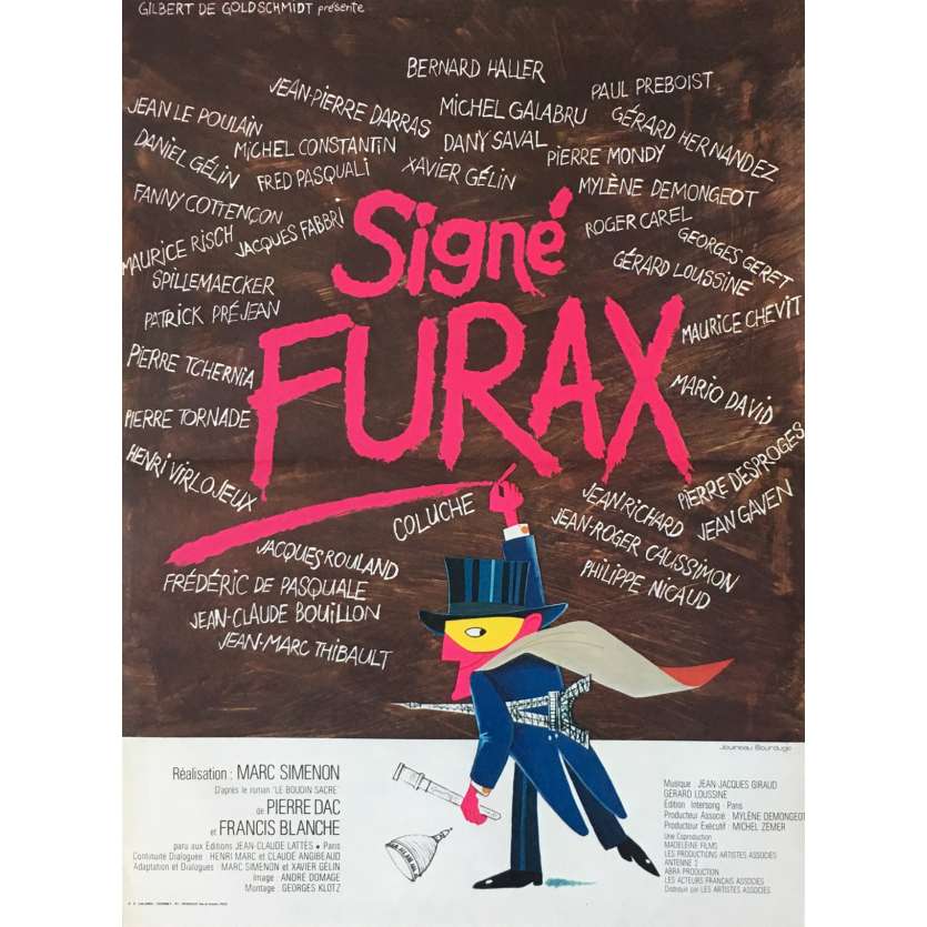 SIGNE FURAX Affiche de film 40x60 cm - 1981 - Pierre Tchernia, Marc Simenon