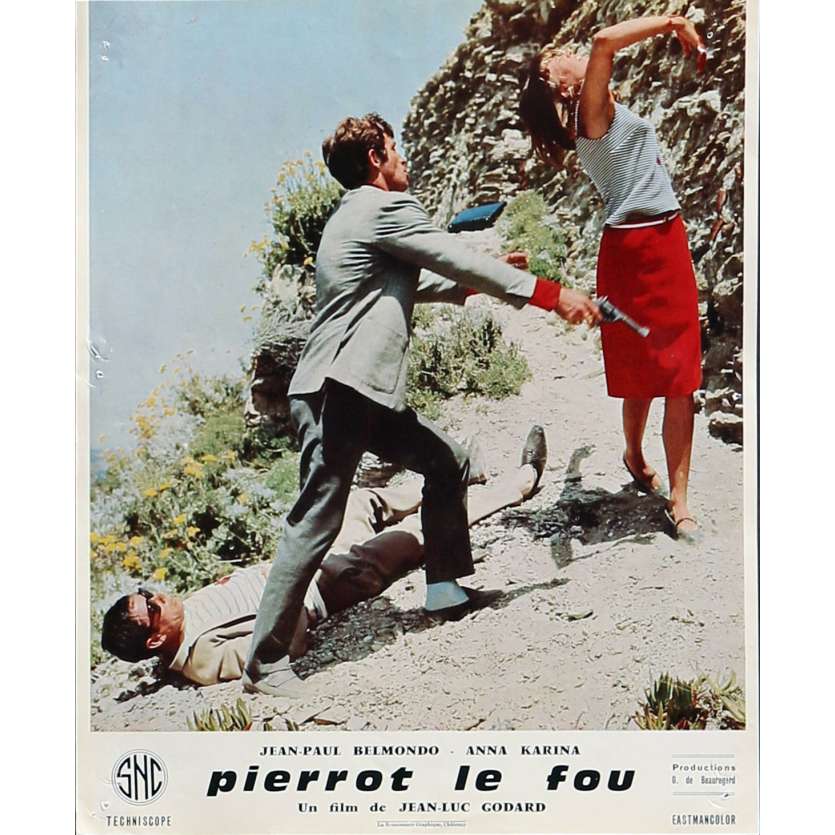 PIERROT LE FOU Photo de film 25x30 cm - N12 1965 - Jean-Paul Belmondo, Jean-Luc Godard