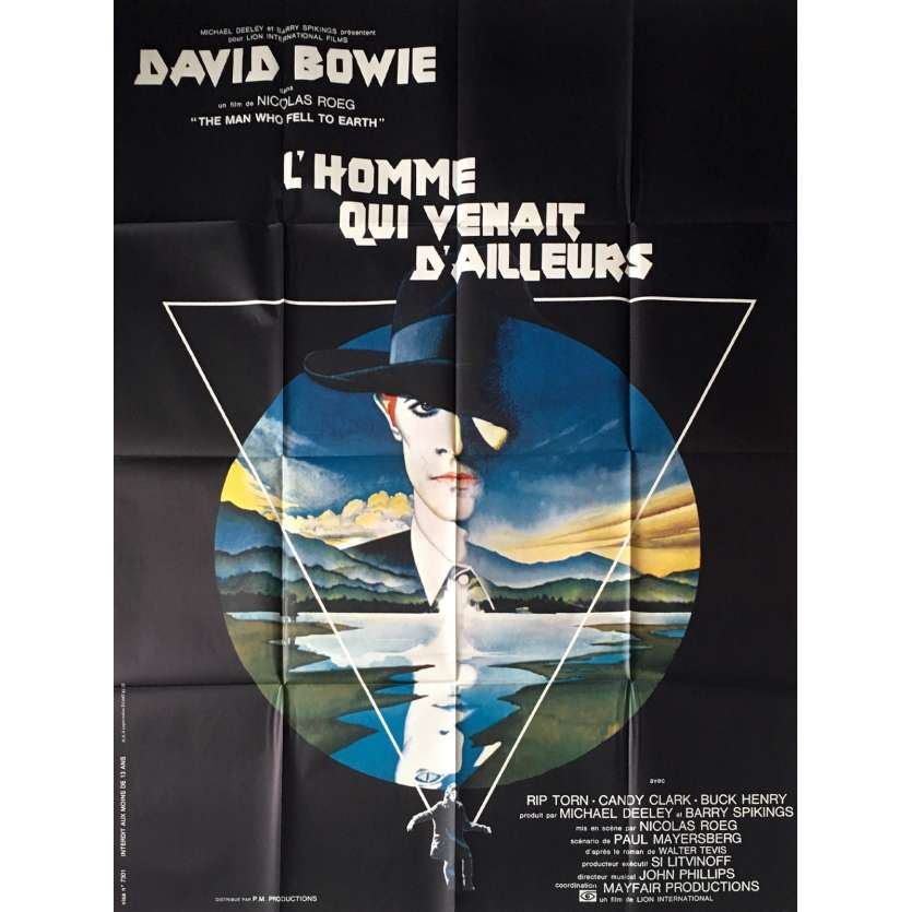MAN WHO FELL TO EARTH French Movie Poster 47x63 '76 David Bowie, Original 