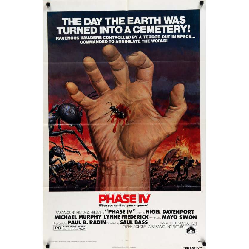 PHASE IV Movie Poster 27x40 in. - 1974 - Saul Bass, Nigel Davenport