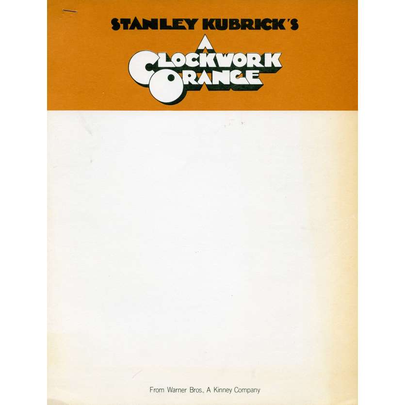 CLOCKWORK ORANGE Supplement 8x10 in. - N01 1971 - Stanley Kubrick, Malcom McDowell
