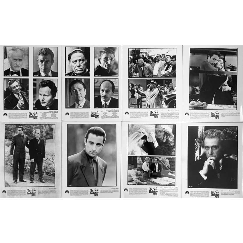 THE GODFATHER III Movie Stills 8x10 in. - x8, set B 1990 - Francis Ford Coppola, Al Pacino