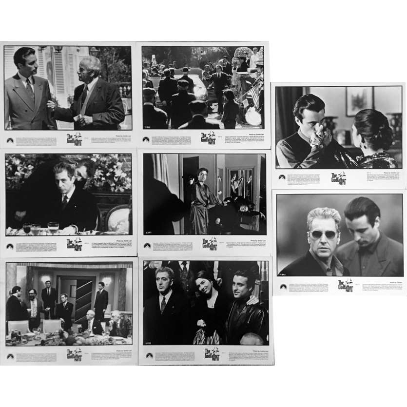 LE PARRAIN 3 Photos de presse 20x25 cm - x8, set A 1990 - Al Pacino, Francis Ford Coppola