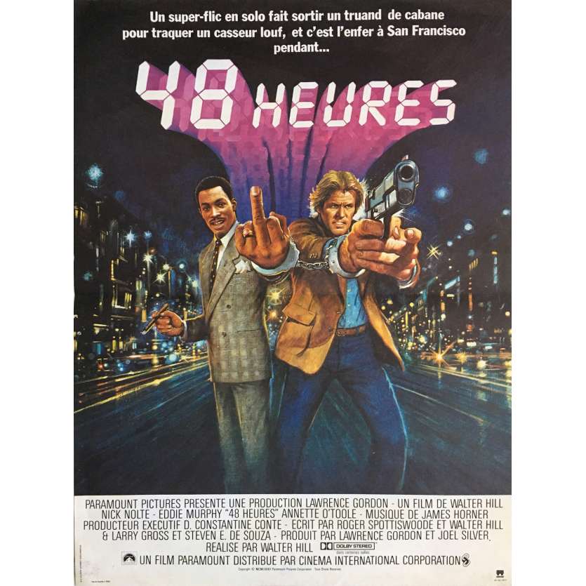 48 HOURS Movie Poster  15x21 in. French - 1982 - Walter Hill, Eddie Murphy