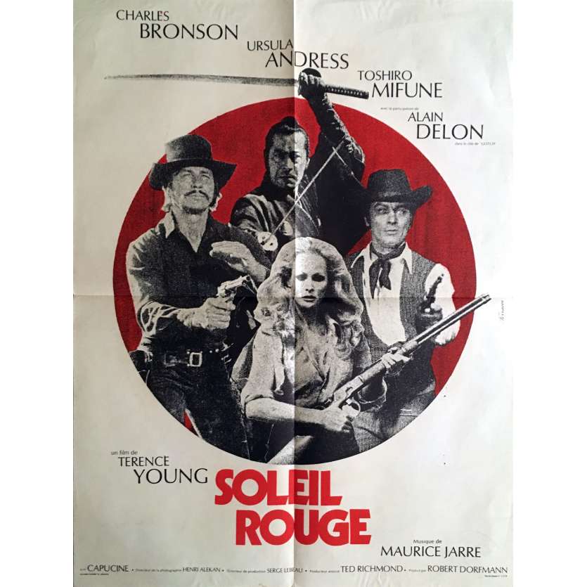 RED SUN Movie Poster 23x32 in.  -  1971 - Terence Young, Alain Delon