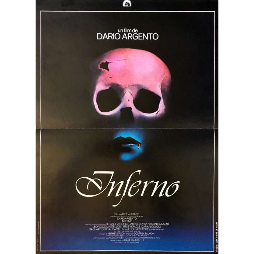 INFERNO Movie Poster 15x21 in.  -  1980 - Dario Argento, Daria Nicolodi