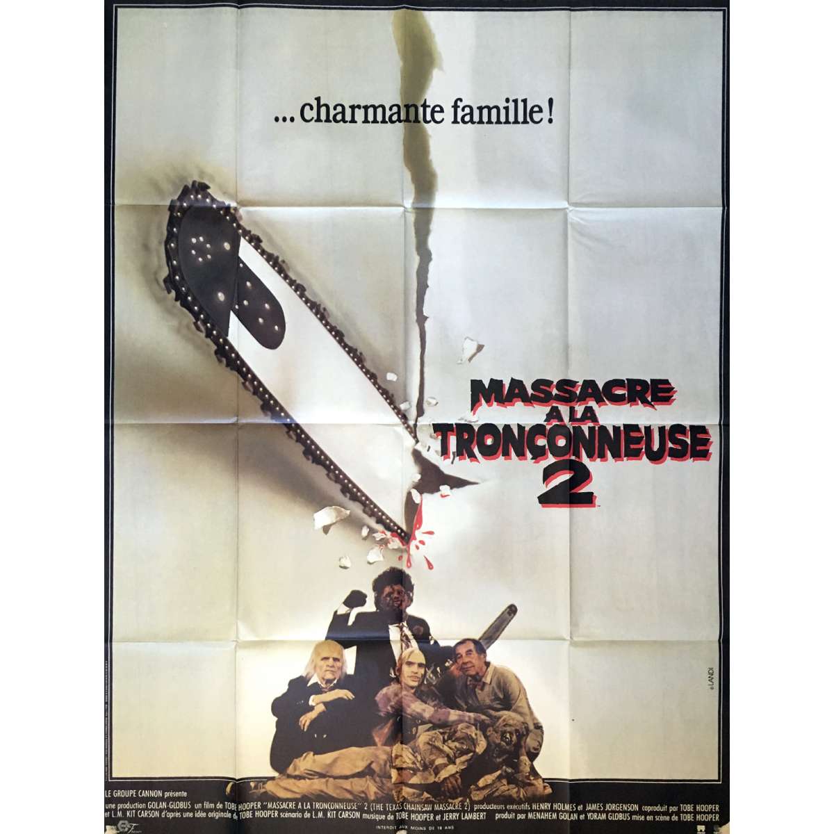 THE TEXAS CHAINSAW MASSACRE 2 Movie Poster 47x63 in.