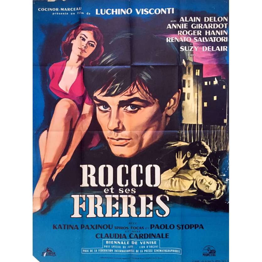 ROCCO ET SES FRERES Affiche de film 120x160 cm - 1960 - Alain Delon, Luchino Visconti