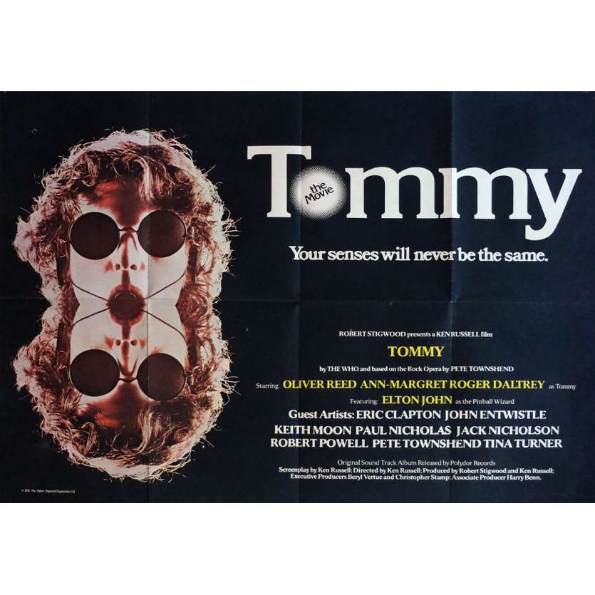 TOMMY Movie Poster 30x40 in. British - 1975 - Ken Russel, The Who