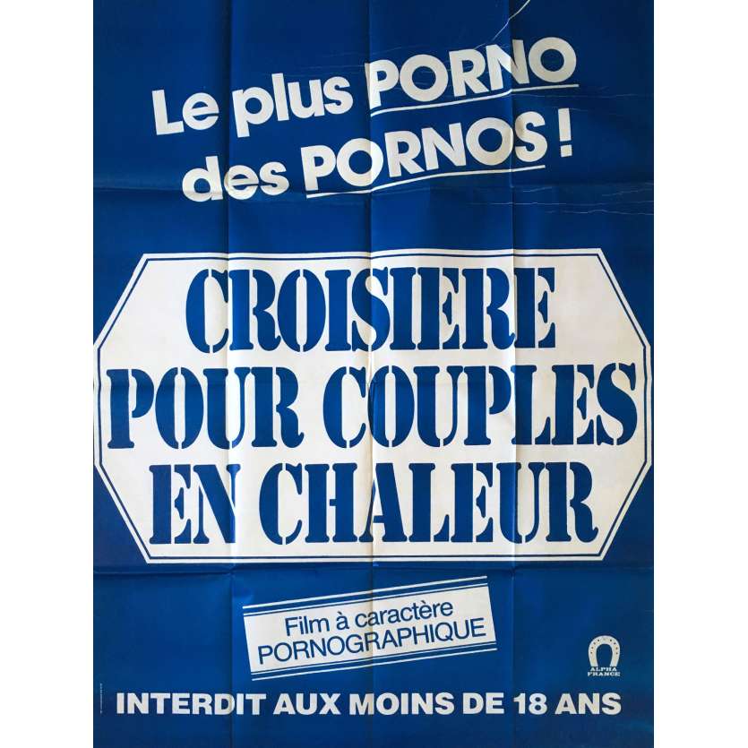 CROISIERE POUR COUPLES EN CHALEUR Affiche de film érotique 120x160 cm - 1980 - Jean-Pierre Armand, Claude Bernard-Aubert