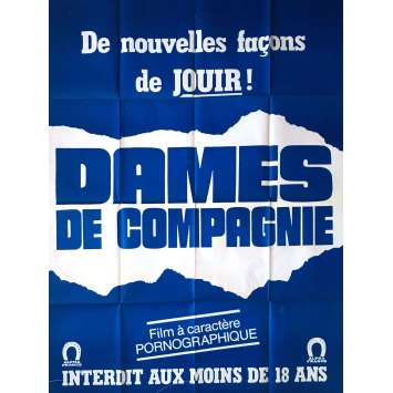 DAMES DE COMPAGNIE Affiche de film érotique 120x160 cm - 1982 - Elisabeth Buré, Claude Bernard-Aubert