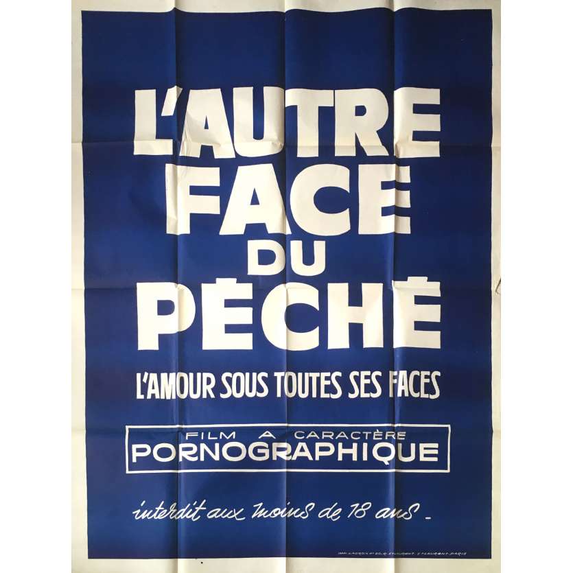 L'AUTRE FACE DU PECHE Affiche de film érotique 120x160 cm - 1969 - Nico Rienzi, Marcello Avallone