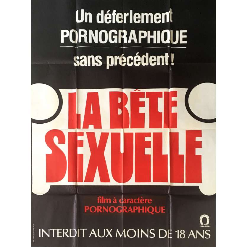 LA BETE SEXUELLE Affiche de film érotique 120x160 cm - 1977 - Carol Ludwig, Anthony Spinelli