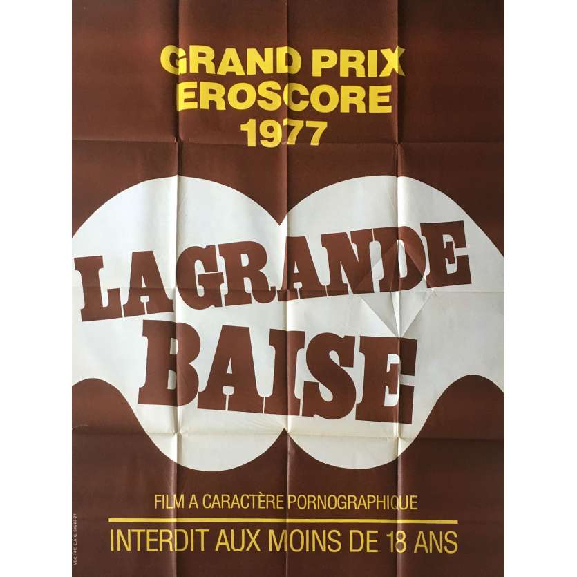 LA GRANDE BAISE Affiche de film érotique 120x160 cm -  1977 - Guy Royer, Frédéric Lansac