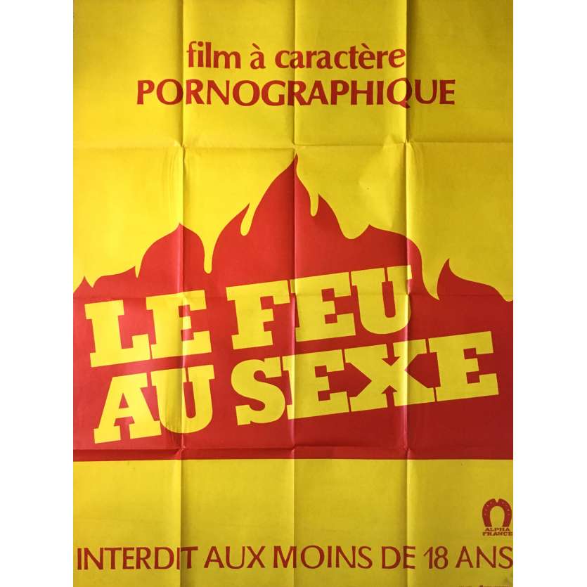 LE FEU AU SEXE Affiche de film érotique 120x160 cm -  1978 - Vicky Lyon, Anthony Spinelli