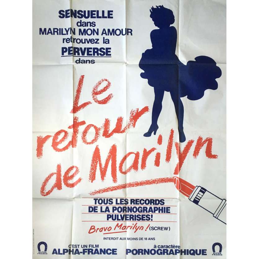 LE RETOUR DE MARILYN Adult Movie Poster 47x63 in. - 1986 - Michel Lemoine, Olinka, Marylin Jess