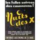 NUIT DES X Affiche de film érotique 120x160 cm - 1977 - Martine Grimaud, Daniel Daërt
