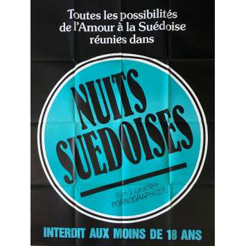 NUITS SUEDOISES Affiche de film érotique 120x160 cm - 1976 - Siegfried Cellier, Jean-Claude Roy