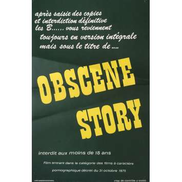 OBSCENE STORY Adult Movie Poster 15x21 in. - 1976 - Henri Sala, Martine Grimaud