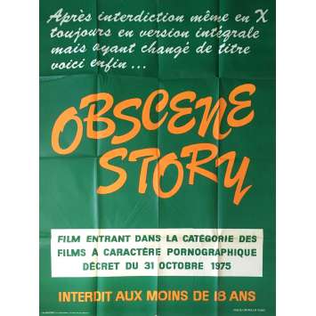 OBSCENE STORY Affiche de film érotique 120x160 cm - 1976 - Martine Grimaud, Henri Sala