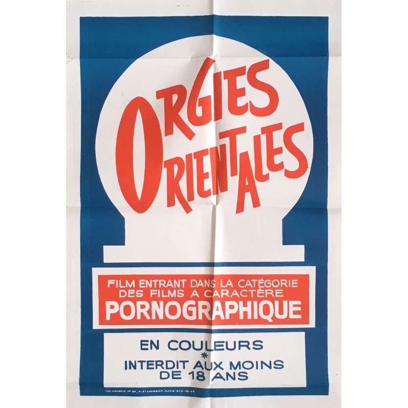 ORGIES ORIENTALES Affiche de film érotique 40x60 cm - 1982 - Sandra Winters, Stephen Lucas