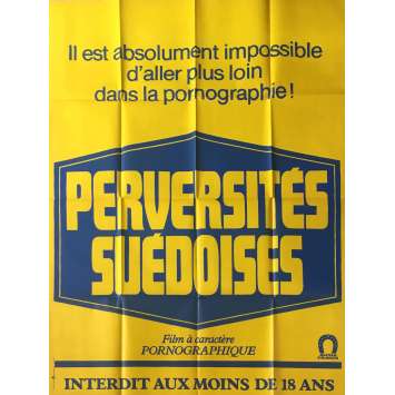 PERVERSITES SUEDOISES Affiche de film érotique 120x160 cm - 1977 - Carole Gire, Jean-Claude Roy