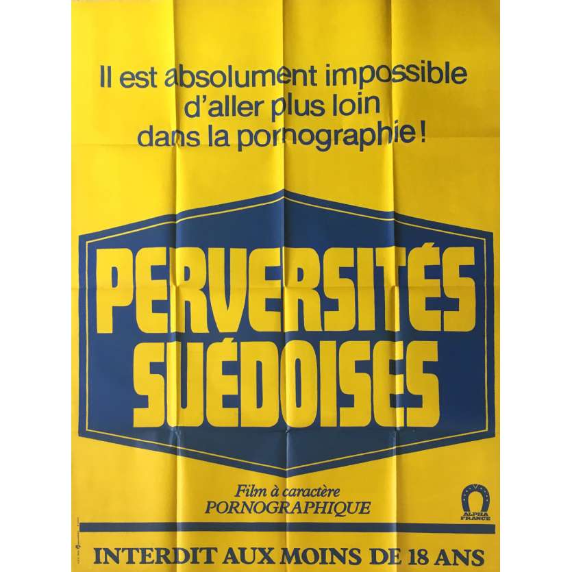 PERVERSITES SUEDOISES Adult Movie Poster 47x63 in. - 1977 - Jean-Claude Roy , Carole Gire