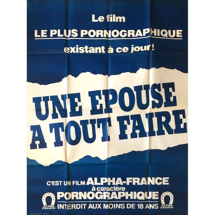 UNE EPOUSE A TOUT FAIRE Affiche de film érotique 120x160 cm - 1982 - Carole Piérac, Jean-Claude Roy