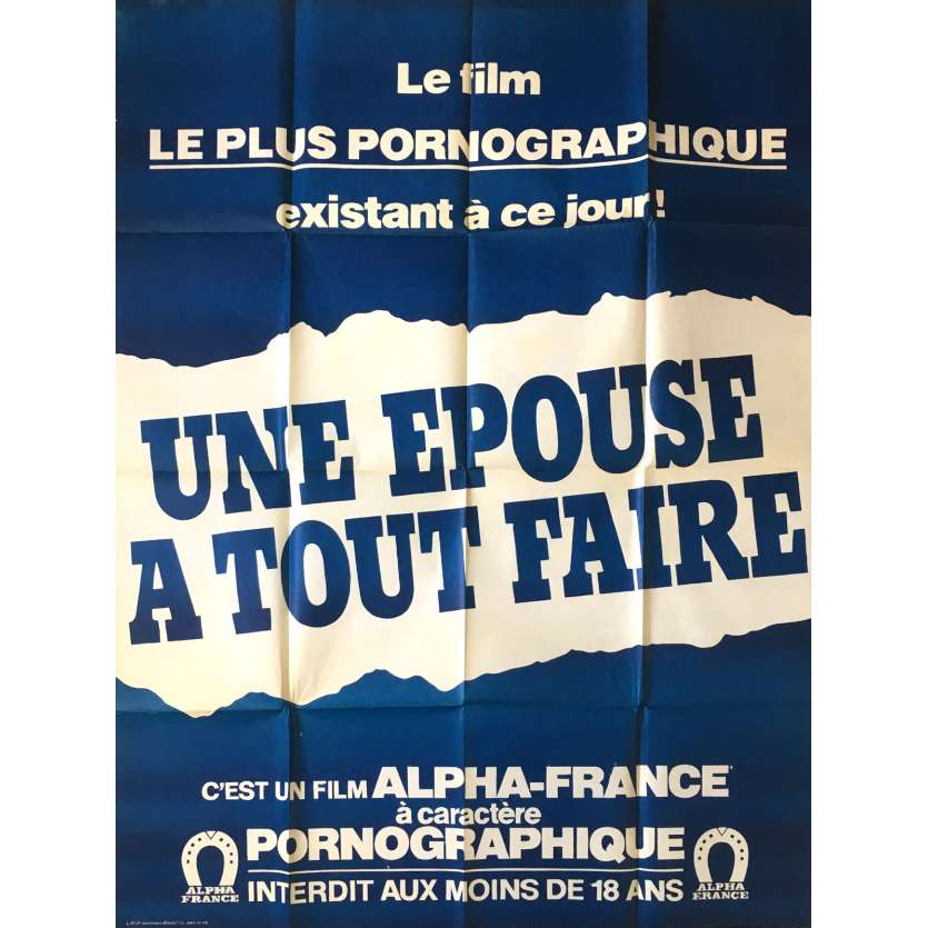 UNE EPOUSE A TOUT FAIRE Affiche de film érotique 120x160 cm -  1982 - Carole Piérac, Jean-Claude Roy