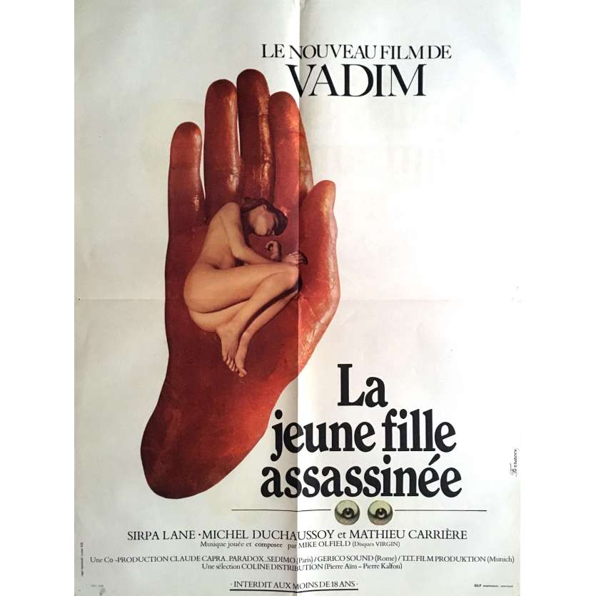 LA JEUNE FILLE ASSASSINEE Affiche de film 60x80 cm -  1974 - Sirpa Lane, Roger Vadim