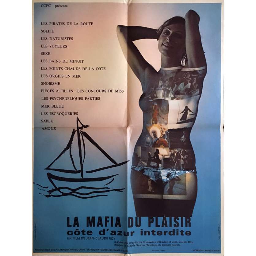 FORBIDDEN COTE D'AZUR Movie Poster 23x32 in. - 1971 - Jean-Claude Roy , Dominique Paturel