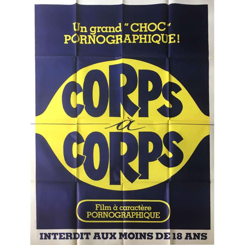 CORPS A CORPS Affiche de film érotique 120x160 cm - 1977 - Alban Ceray, Jean-Claude Roy